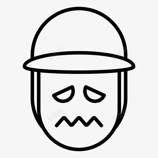 害怕男孩帽子svg_新图网 https://ixintu.com 男孩 表情 符号 害怕 帽子