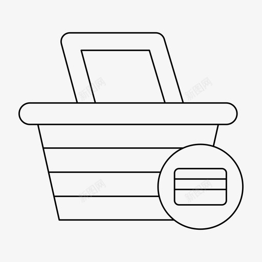 篮买卡svg_新图网 https://ixintu.com 篮买 商业 零售 细线