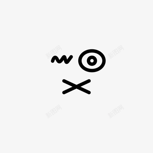表情符号脸静音svg_新图网 https://ixintu.com 表情 符号 静音 眨眼