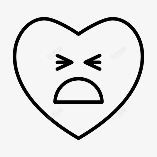 心烦恼表情svg_新图网 https://ixintu.com 表情 心烦 烦恼 爱心