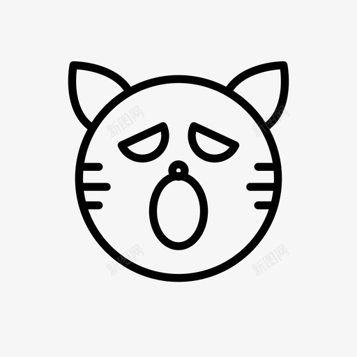害怕动物猫svg_新图网 https://ixintu.com 老虎 害怕 动物 猫脸 表情