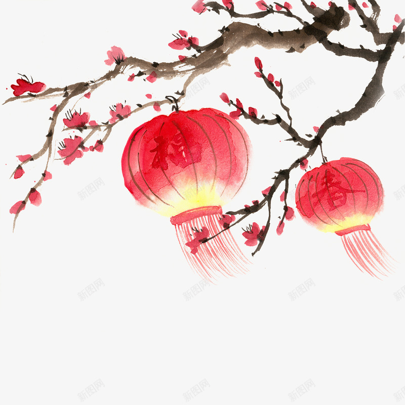 梅花红梅冬新年过年年货节新年狂欢新年猫的觉悟png免抠素材_新图网 https://ixintu.com 新年 梅花 红梅 过年 年货 狂欢 觉悟