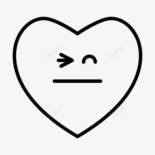 眨眼表情脸svg_新图网 https://ixintu.com 表情 眨眼 脸心 爱心