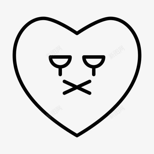 心哭表情svg_新图网 https://ixintu.com 表情 心哭 情爱 哑巴