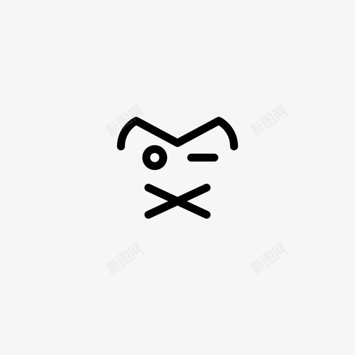表情符号脸静音svg_新图网 https://ixintu.com 表情 符号 静音 眨眼