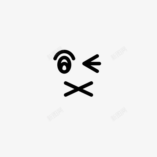 表情符号脸静音svg_新图网 https://ixintu.com 表情 符号 静音 眨眼