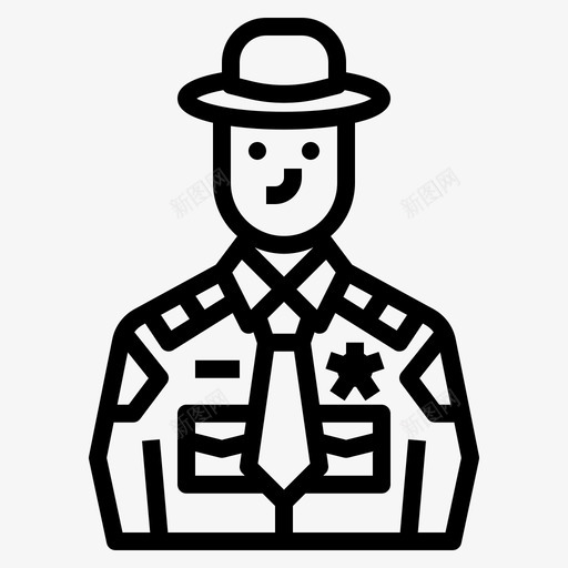 警长化身职业svg_新图网 https://ixintu.com 职业 警长 化身 工作 轮廓 图标