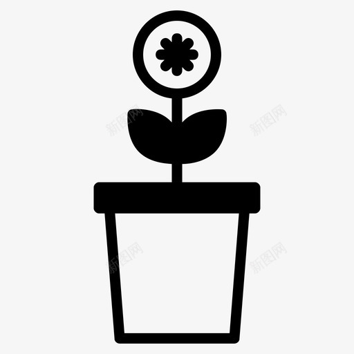 花盆花玫瑰svg_新图网 https://ixintu.com 盆花 花盆 玫瑰 玫瑰花 花瓶