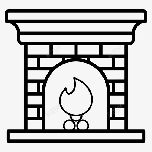 壁炉火灯冬季svg_新图网 https://ixintu.com 壁炉 炉火 冬季 家具 家居装饰 线图 图标