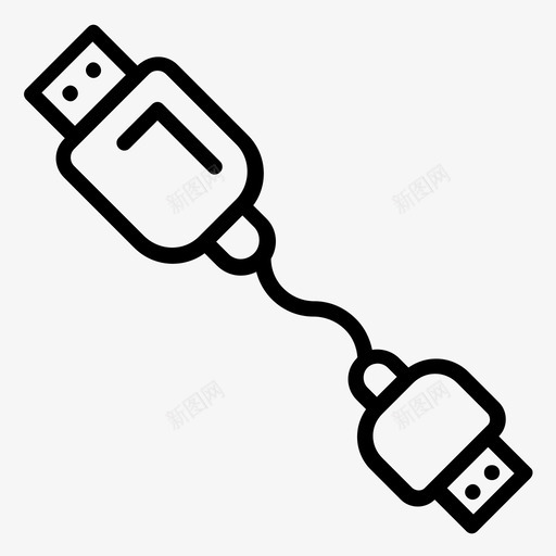 usb连接器usb电缆usb充电器svg_新图网 https://ixintu.com 连接器 电缆 电器设备 插头 数字 电子设备