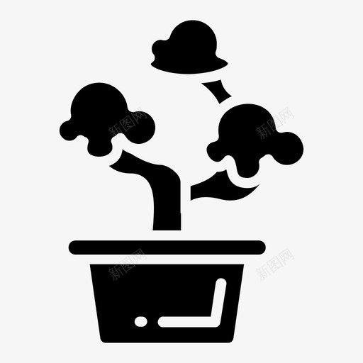 花盆装饰件园林花盆svg_新图网 https://ixintu.com 花盆 装饰件 园林 绿化 植物 农业 草书