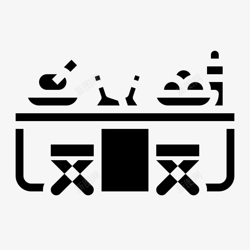 野餐桌长凳露营svg_新图网 https://ixintu.com 野餐 餐桌 露营 长凳 公园 实心 图标