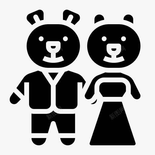 熊娃娃新娘新郎svg_新图网 https://ixintu.com 熊娃娃 娃娃 新娘 新郎 新婚 婚礼 实体 实体图 图标