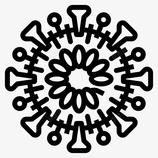 冠状病毒细菌疾病svg_新图网 https://ixintu.com 病毒 冠状 细菌 疾病 结构 轮廓 图标