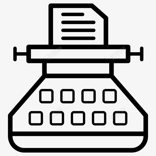 打字机内容写作文案svg_新图网 https://ixintu.com 打字机 内容 写作 写作文 文案 输出 设备 流媒体 广播 线图 图标