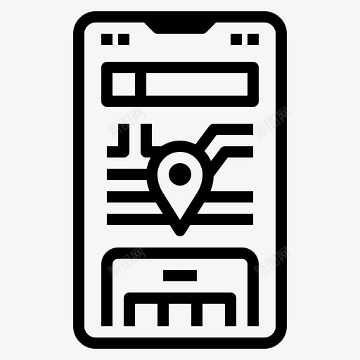 gps应用程序位置地图svg_新图网 https://ixintu.com 应用程序 位置 地图 旅行 轮廓 图标