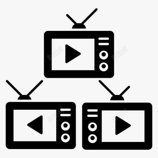 电视复古电视老式电视svg_新图网 https://ixintu.com 电视 复古 老式 一套 音乐 多媒体 字形 矢量 矢量图 图标