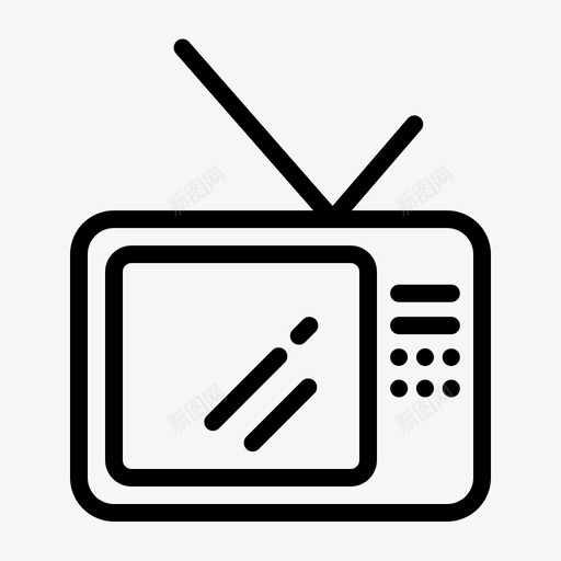 电视复古杂项014线svg_新图网 https://ixintu.com 电视 复古 杂项