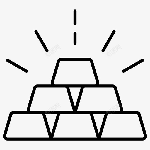 黄金栈资产资本svg_新图网 https://ixintu.com 黄金 图标 资产 资本 资本金 金条 彩色 轮廓 标线 集合