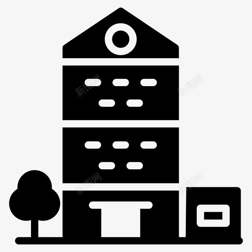 建筑公寓住宅物业svg_新图网 https://ixintu.com 建筑 公寓 住宅 物业 塔楼 房地产 实体 实体图 图标