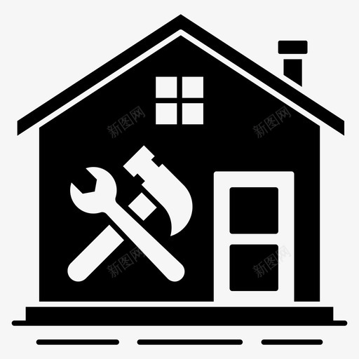家庭修缮房屋建造别墅svg_新图网 https://ixintu.com 家庭 修缮 房屋 建造 别墅 图示 矢量 矢量图 图标