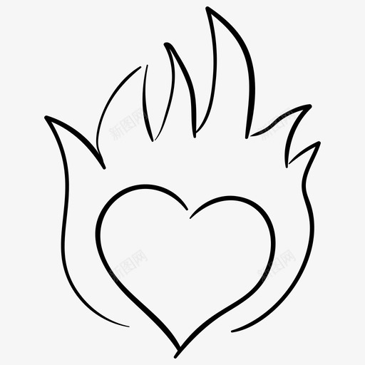 燃烧的心热恋心的火焰svg_新图网 https://ixintu.com 燃烧 热恋 火焰 焰火 心集 婚礼 情人节 矢量 矢量图 图标