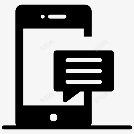 移动聊天会话消息svg_新图网 https://ixintu.com 移动 聊天 会话 消息 移动通信 客户关系 图示 矢量 矢量图 图标