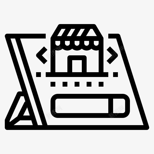 网上购物应用程序社交距离轮廓图标集svg_新图网 https://ixintu.com 网上购物 应用程序 社交 距离 轮廓 图标
