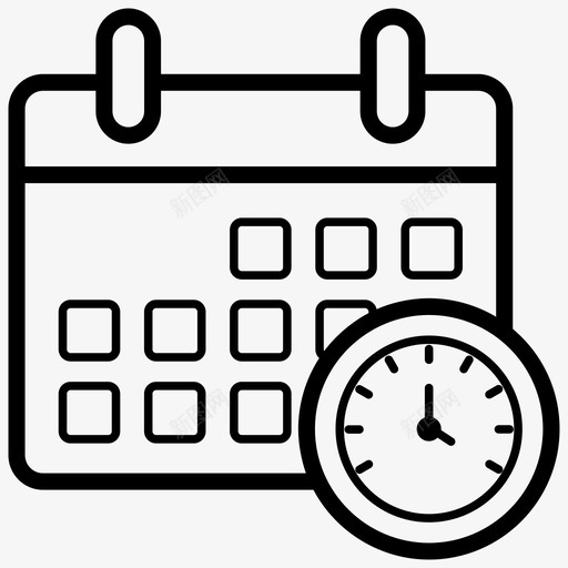 时间表日历年表svg_新图网 https://ixintu.com 时间表 日历 年表 活动计划 培训课程 在线培训 在线学习 图标 集合