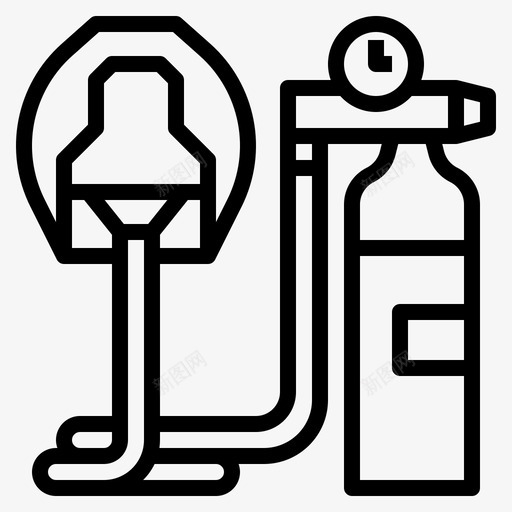氧气面罩呼吸医疗svg_新图网 https://ixintu.com 氧气 面罩 医疗 呼吸 工具 轮廓 图标