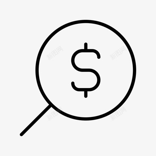 金钱搜索查找寻找svg_新图网 https://ixintu.com 搜索 金钱 查找 寻找 跟踪 财务 营销 线图 图标