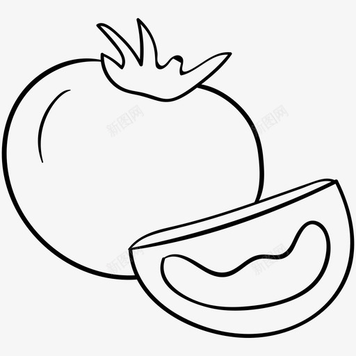 番茄水果健康食品svg_新图网 https://ixintu.com 番茄 水果 健康食品 营养 成熟 蔬菜