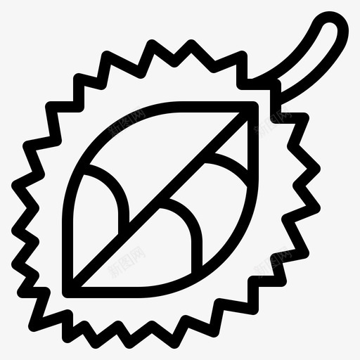 榴莲水果健康svg_新图网 https://ixintu.com 水果 榴莲 健康 素食 轮廓 图标 套装
