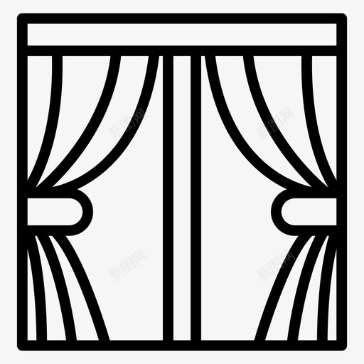 房间窗户封闭窗帘装饰窗帘svg_新图网 https://ixintu.com 房间 窗帘 窗户 封闭 装饰 配件 酒店 向量 图标