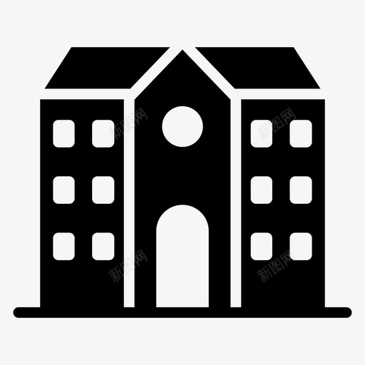 大学建筑正面公寓svg_新图网 https://ixintu.com 大学 教育 建筑 正面 公寓 基础设施 教育学 学校 科学 图示 矢量