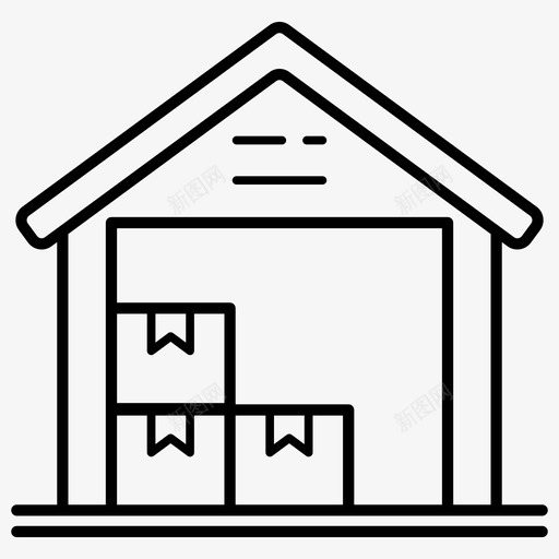 仓库建筑储藏室svg_新图网 https://ixintu.com 仓库 图标 建筑 储藏室 彩色 轮廓 标线 集合