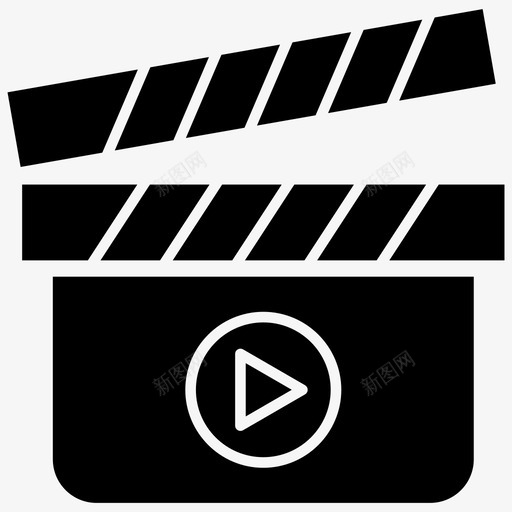 拍板导演对象电影拍板svg_新图网 https://ixintu.com 拍板 电影 导演 对象 制作 流媒体 广播 字形 图标 集合