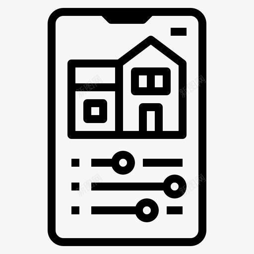 智能家居应用建筑控制svg_新图网 https://ixintu.com 智能家居 应用 建筑 控制 轮廓 图标