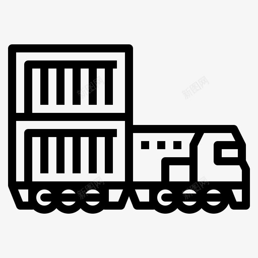 铁路货运航运火车svg_新图网 https://ixintu.com 铁路 货运 航运 火车 运输 轮廓 图标