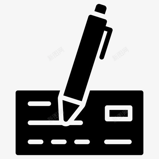 银行支票支票签名收据svg_新图网 https://ixintu.com 支票 银行 签名 收据 凭证 一组 业务 财务 字形 矢量 矢量图