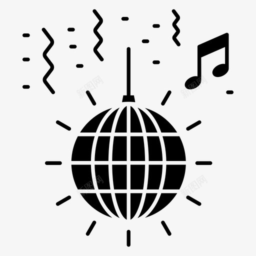 迪斯科球舞蹈球迪斯科灯svg_新图网 https://ixintu.com 迪斯科 派对 舞蹈 灯果 戈舞 一组 事件 娱乐 符号 矢量 矢量图