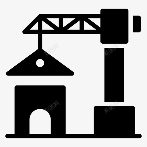 房屋建筑建筑起重机塔藤svg_新图网 https://ixintu.com 固体 图标 塔机 建筑 房地产 房屋建筑 房屋建筑塔 起重机