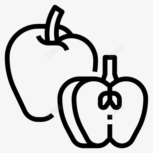 苹果水果健康svg_新图网 https://ixintu.com 水果 苹果 健康 素食 轮廓 图标