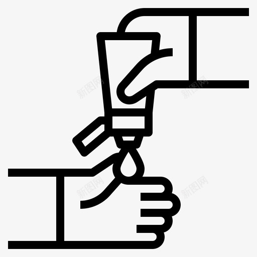 手凝胶酒精医疗svg_新图网 https://ixintu.com 凝胶 酒精 医疗 防护 社交 距离 轮廓 图标