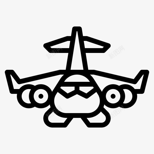 飞机军事运输svg_新图网 https://ixintu.com 军事 飞机 运输 战争 轮廓 图标