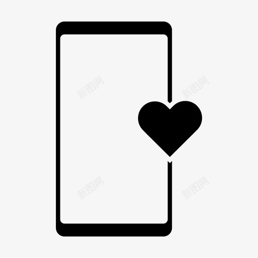 心喜欢爱svg_新图网 https://ixintu.com 喜欢 移动 心喜 手机 设备 功能 字形