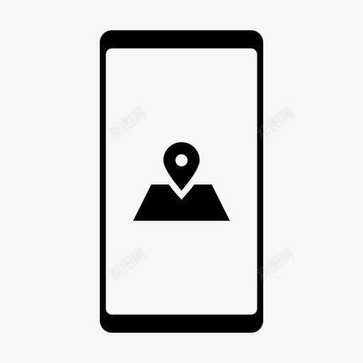 地图gps位置svg_新图网 https://ixintu.com 地图 位置 手机 电话 地点 手机功能 屏幕 幕上 图示