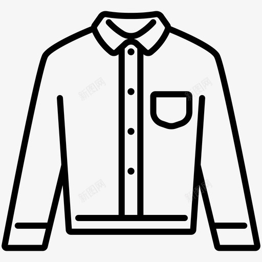 长袖衬衫服装正式svg_新图网 https://ixintu.com 长袖 衬衫 服装 套装 正式 大纲