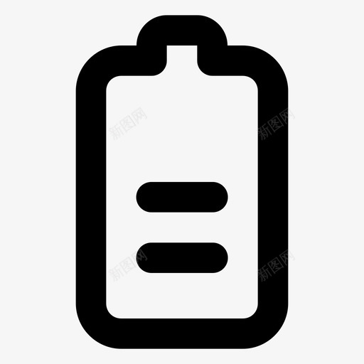 半电池接口电源svg_新图网 https://ixintu.com 电池 用户界面 接口 电源