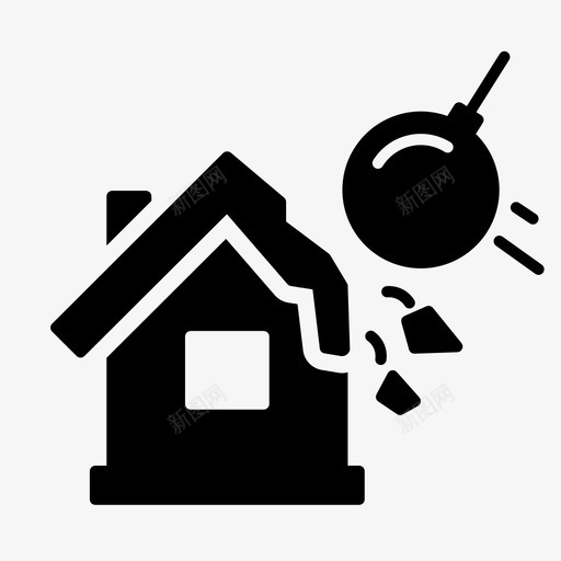房屋拆迁破坏房地产svg_新图网 https://ixintu.com 房屋拆迁 破坏 房地产 雕文